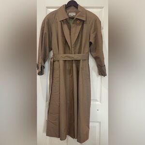 Cacharel Vintage Men’s Trench Coat Size 54 Beige Belted Overcoat